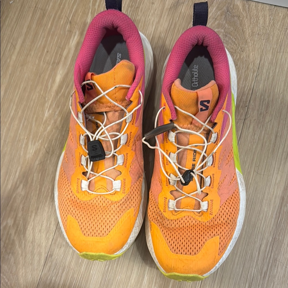 Salomon Vibrant Orange and Pink Trail Shoes